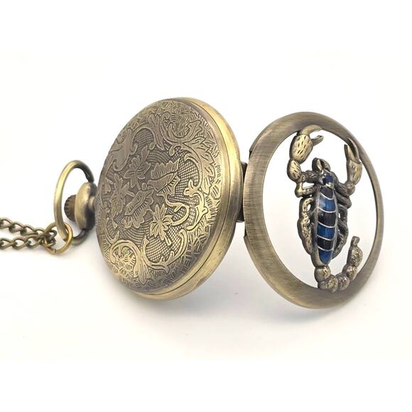 Scorpion Pocket Watch NEW Vintage Bronze Finish Gift Insect Graduation Promotio - Picture 6 of 9